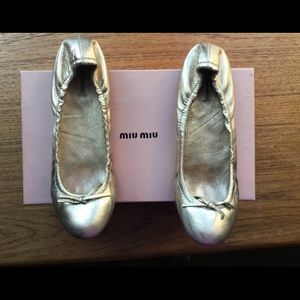 Miu Miu gold ballet flats - Pre-owned
